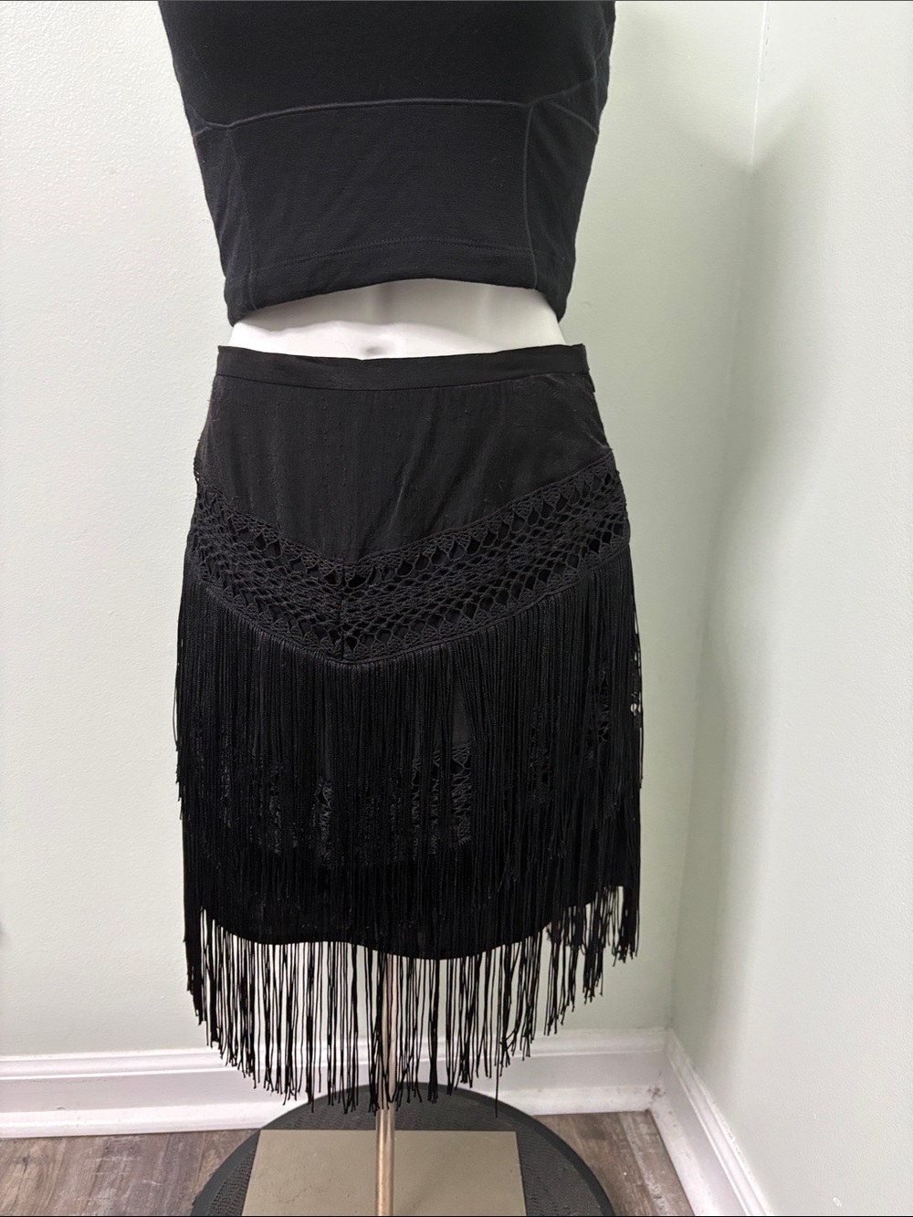 Jetset Diaries Spartel Fringe Mini Skirt Small NEW